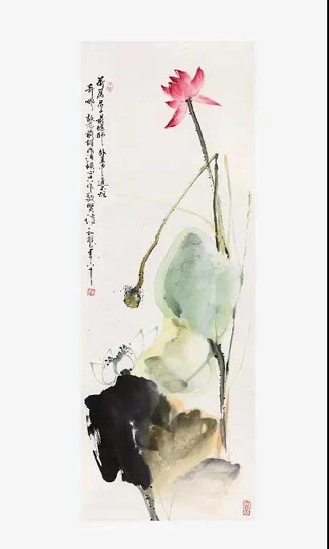 《國防時報》重磅聚焦敘永籍著名畫家劉和璧的寫意荷花(圖16)