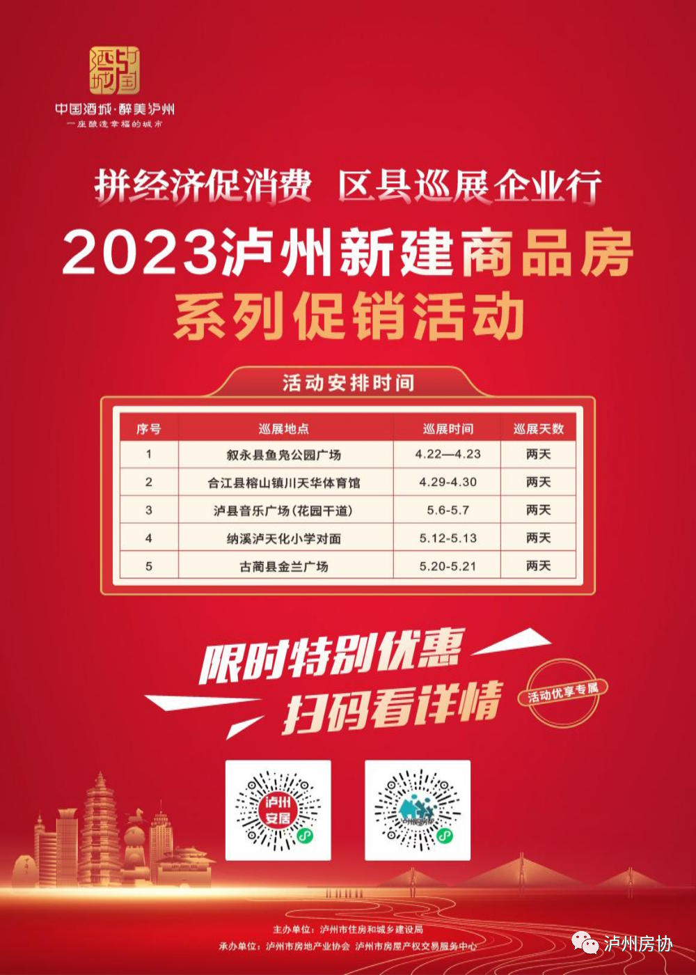 “拼經(jīng)濟(jì)促消費(fèi) 區(qū)縣巡展企業(yè)行”2023瀘州新建商品房促銷系列活動即將啟幕