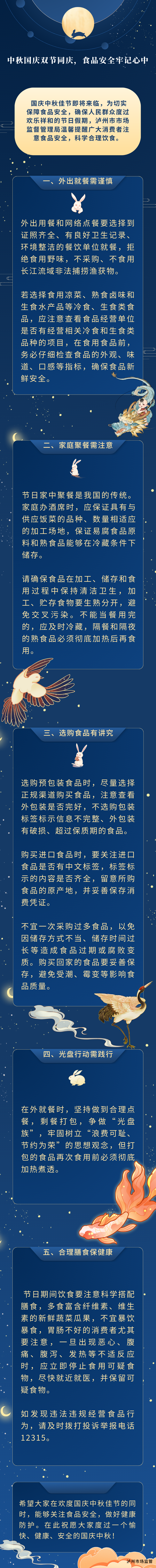 瀘州市場(chǎng)監(jiān)管：“雙節(jié)”將至！這份食品安全消費(fèi)提示快收藏