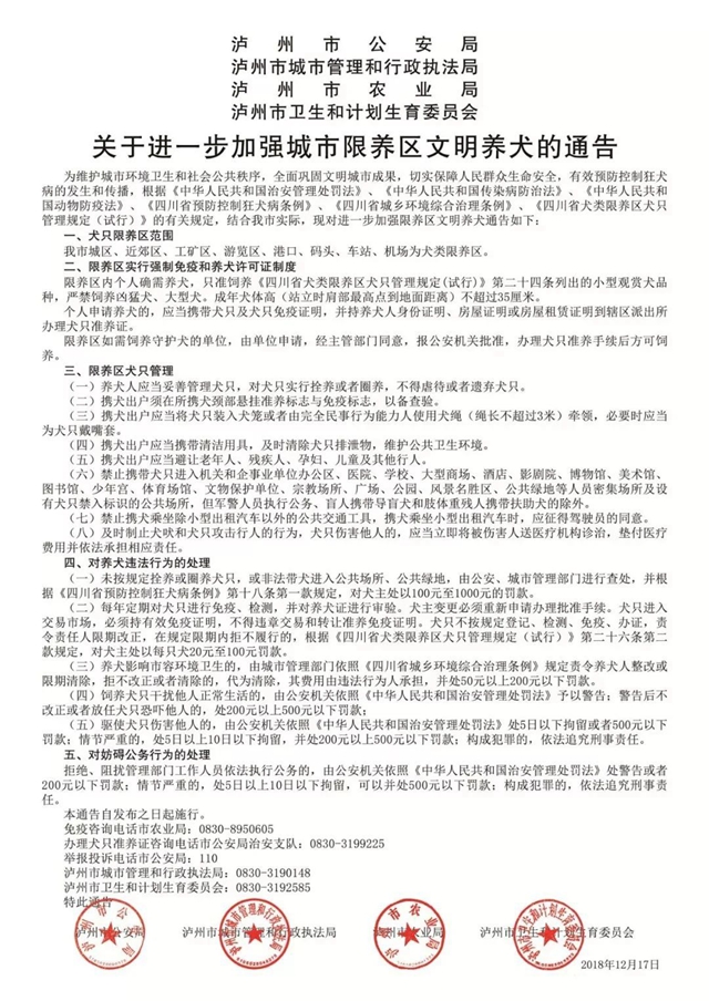 瀘州“養(yǎng)犬”類典型案件公布，警方已處罰多人！