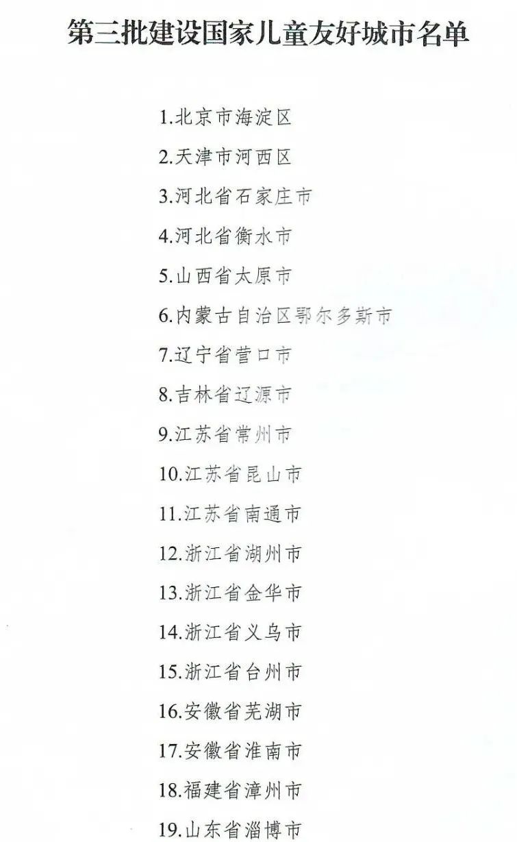 宜賓入選第三批建設(shè)國家兒童友好城市名單