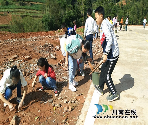 敘永縣向林鎮(zhèn)小學(xué)開展“拾身邊垃圾 還社區(qū)潔凈”小手拉大手活動(圖2)