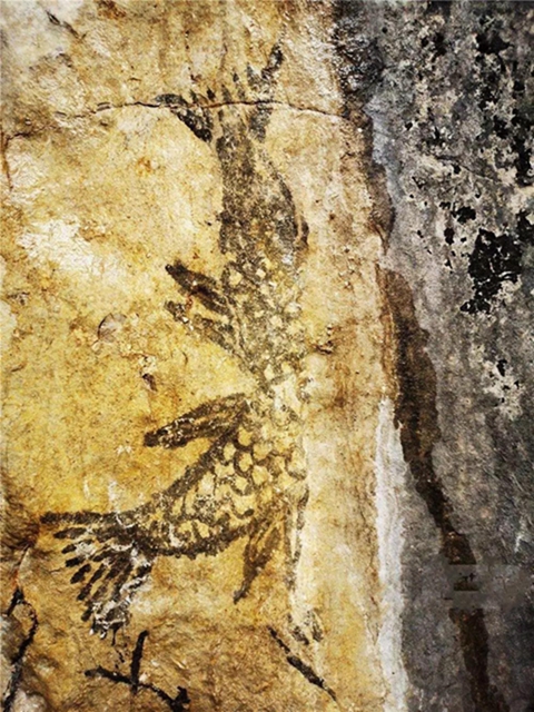 古藺深山溶洞發(fā)現(xiàn)“三魚共頭”巖畫？ 考古專家：圖像最早不過漢代 是否今人所刻要待現(xiàn)場察看(圖5)