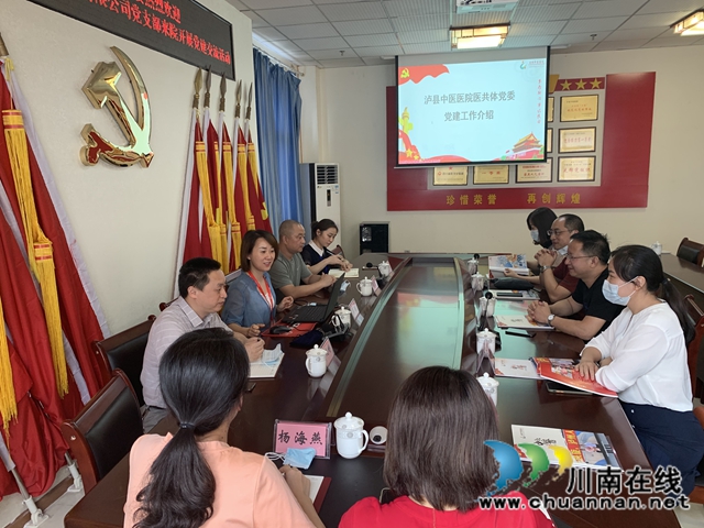 江陽區(qū)華陽街道：新三江房地產(chǎn)營銷策劃有限公司黨支部與瀘縣中醫(yī)醫(yī)院醫(yī)共體黨委開展黨建交流活動(dòng)(圖2)