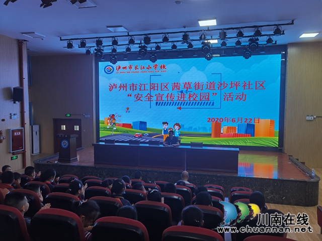 江陽(yáng)區(qū)茜草街道沙坪社區(qū)開展“安全宣傳進(jìn)校園·筑牢校園安全墻”