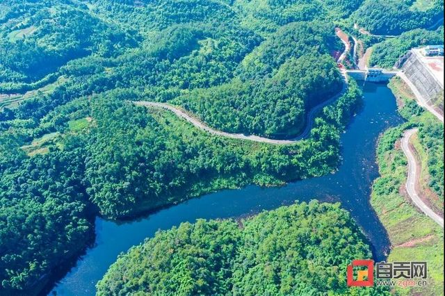7月下閘蓄水，自貢貍狐洞水庫(kù)如今情況如何？來(lái)看航拍！(圖3)