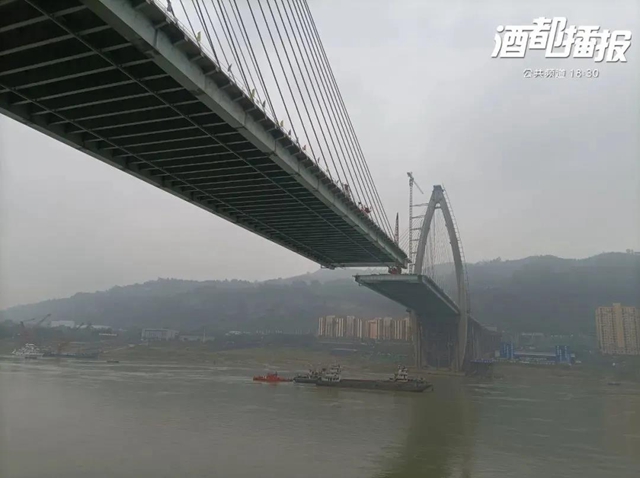 預計下月合龍！宜賓這座跨江大橋有新進展！通車后將改善主城交通狀況(圖1)
