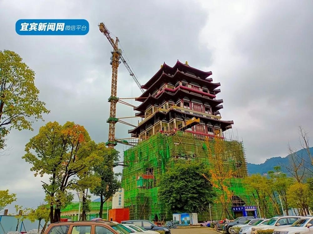 正式亮相！宜賓主城區(qū)又一新地標(biāo)來了！唐式樓閣，古色古香！(圖2)