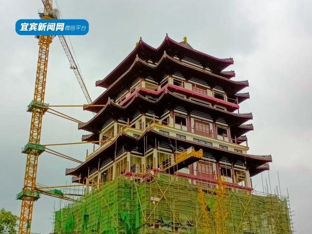 正式亮相！宜賓主城區(qū)又一新地標(biāo)來了！唐式樓閣，古色古香！(圖3)