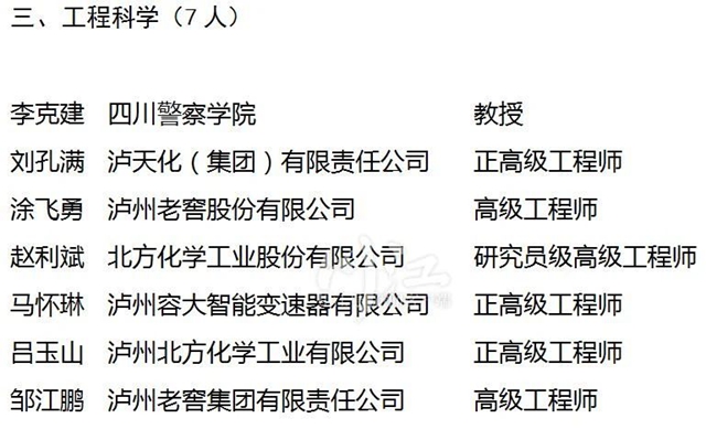 公示 | 第九批瀘州市學術(shù)和技術(shù)帶頭人建議人選名單來了！(圖2)
