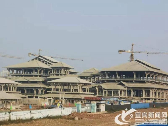 皇宮、城墻、兵營……宜賓李莊古金沙國影視城初具雛形(圖2)