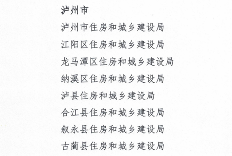 全省農(nóng)村危房改造工作突出單位、個人，瀘州這些集體、個人上榜
