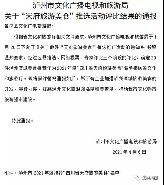 享酒城美食 品沈酒風味丨中國沈酒醬香原漿53°榮獲“酒城旅游美食”稱號！(圖1)