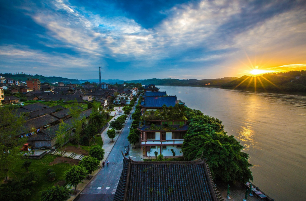 雛形初現(xiàn)：宜賓李莊古鎮(zhèn)月亮田景點“水街”進入蓄水階段(圖1)