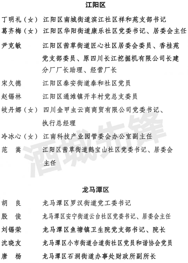 中共瀘州市委組織部關(guān)于全市“兩優(yōu)一先” 擬表彰對象的公示