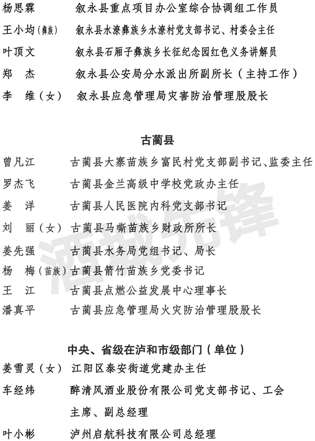 中共瀘州市委組織部關于全市“兩優(yōu)一先” 擬表彰對象的公示(圖4)