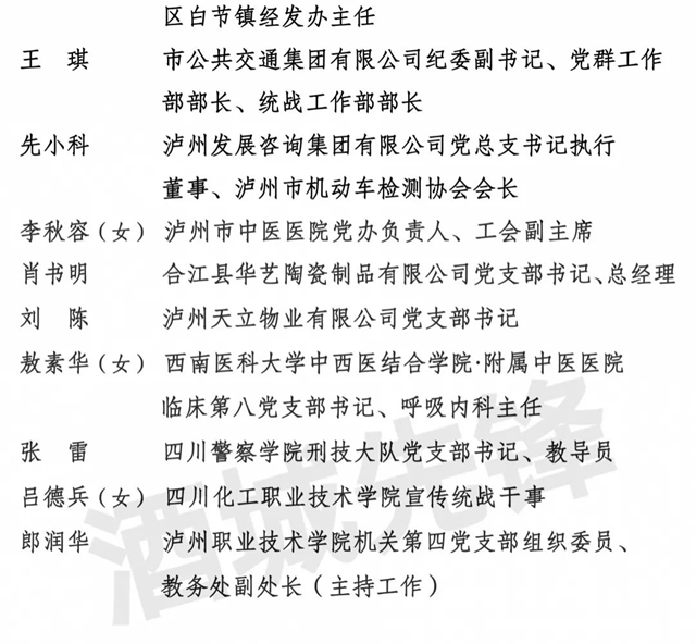 中共瀘州市委組織部關于全市“兩優(yōu)一先” 擬表彰對象的公示(圖10)