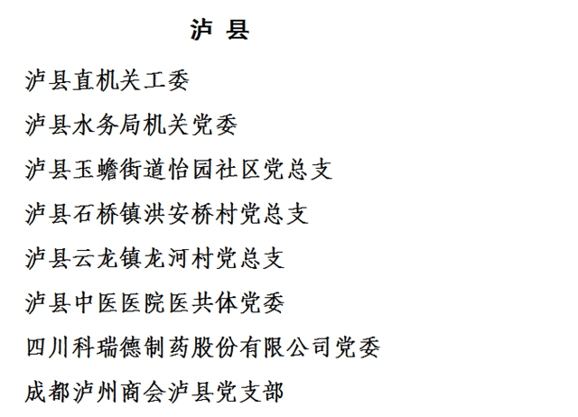 中共瀘州市委組織部關于全市“兩優(yōu)一先” 擬表彰對象的公示(圖14)