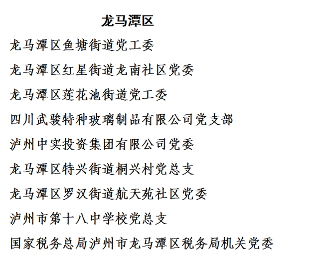 中共瀘州市委組織部關于全市“兩優(yōu)一先” 擬表彰對象的公示(圖12)