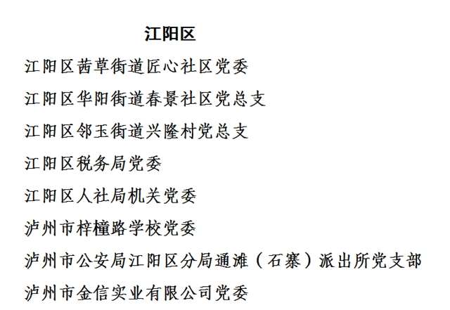 中共瀘州市委組織部關于全市“兩優(yōu)一先” 擬表彰對象的公示(圖11)