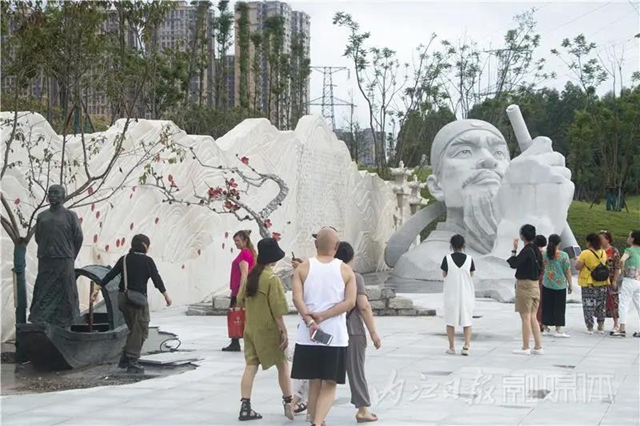 50米雕塑墻驚艷亮相！內(nèi)江這座全新打造的濕地公園下月投用(圖6)