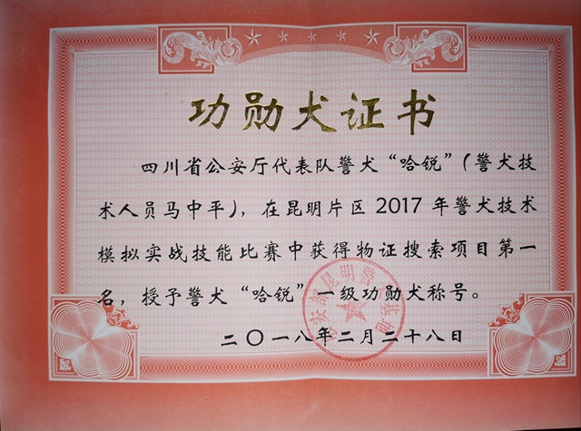 訓犬建功！瀘州馬中平被評為“最美警務輔助人員”(圖3)