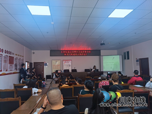 龍馬潭區(qū)小市街道回龍灣社區(qū)組織青少年學(xué)習(xí)《未成年保護(hù)法》(圖1)